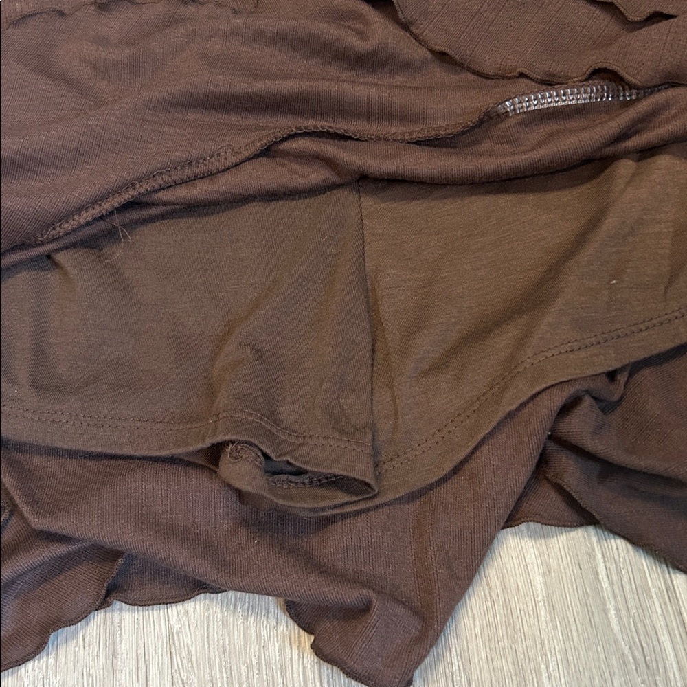 wild fable Chocolate Brown Ruffle Mini Skirt - Picture 6 of 6